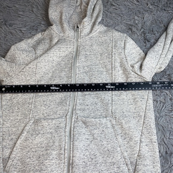 FIGS ON-SHIFT Women's Sz S Full Zip Hoodie Jacket Heathered Gray No Drawstrings - Picture 3 of 7